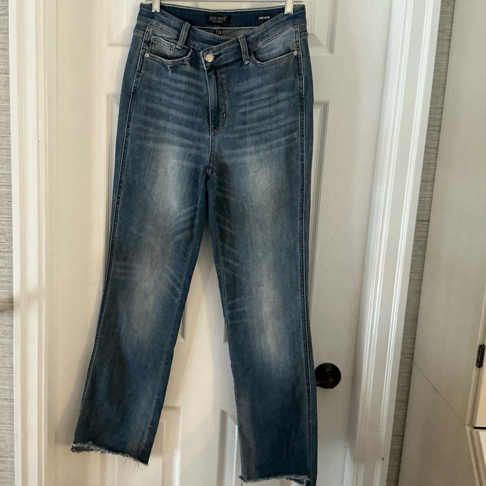 Judy blue xover wider leg jeans 7/28